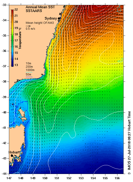 SST and Percentiles IMOS-OceanCurrent